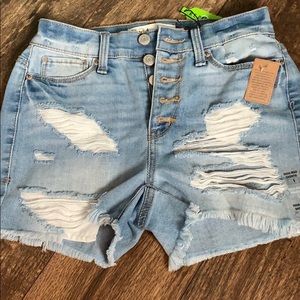 ripped and stretchy jean shorts